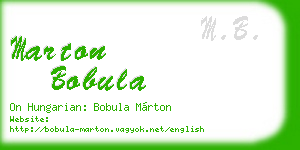 marton bobula business card