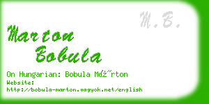 marton bobula business card